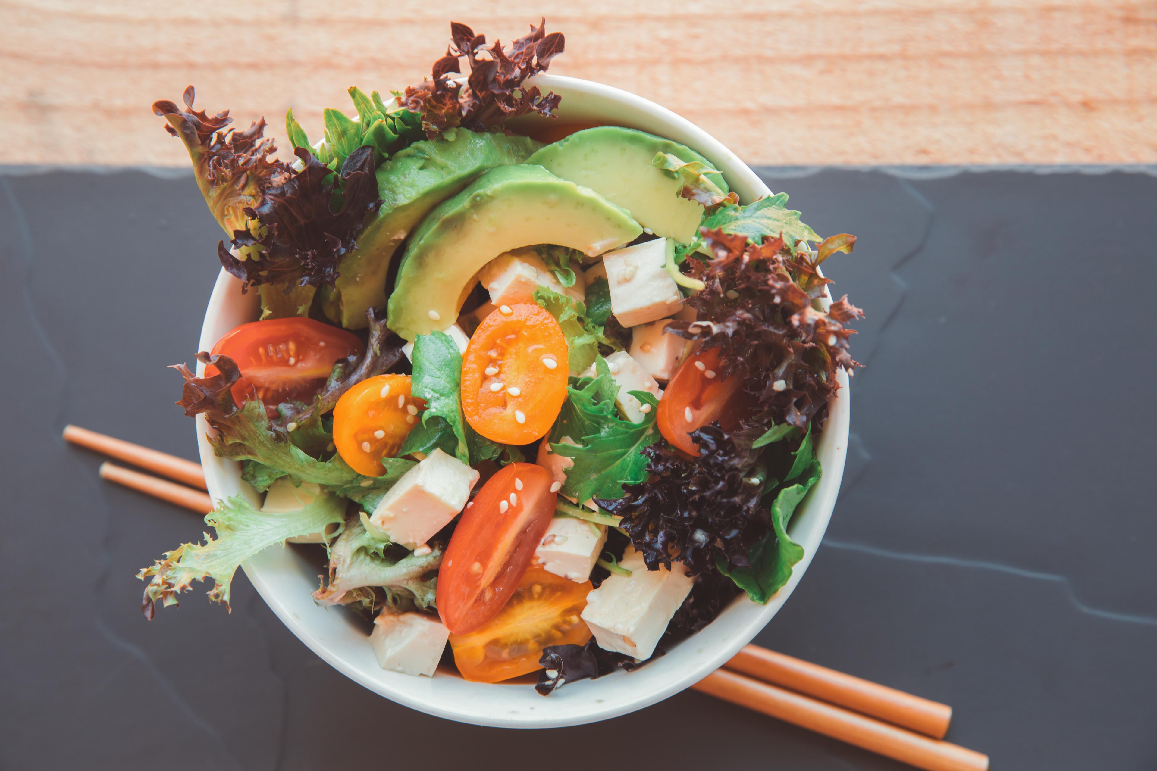 Tofu and avocado salad